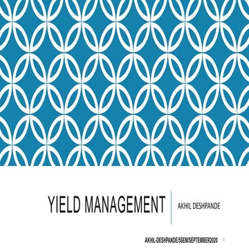 Yield management - Front office | PPTX
