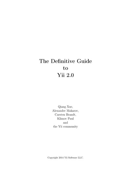 Yii2 guide