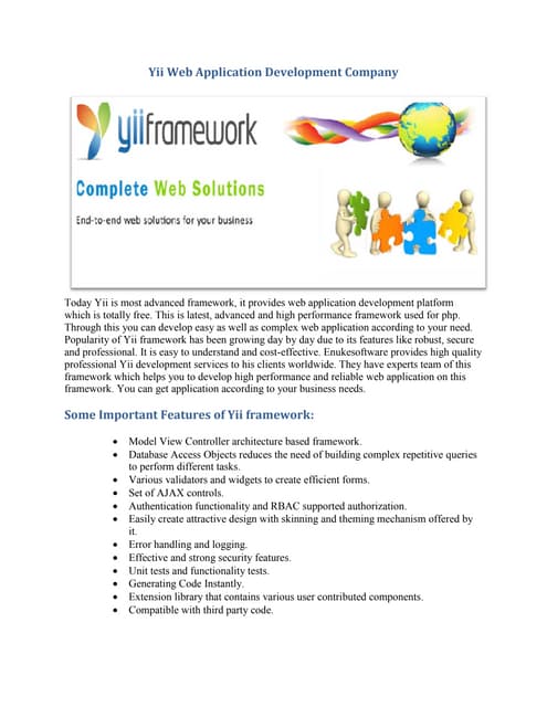 Yii web application development company