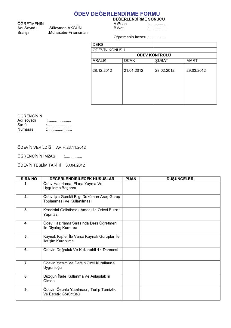 Top Ten Proje Odev Degerlendirme Olcegi