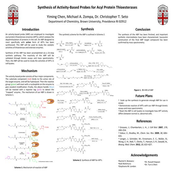Poster: Synthesis of Activity-Based Probes for Acyl Protein Thioesterases