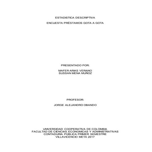 TRABAJO ESCRITO PROBLEMATICA GOTA A GOTA 