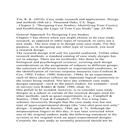 Yin, R. K. (2018). Case study research and applications Design an.docx