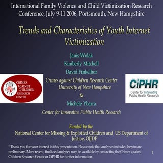 Trends and characteristics of youth...