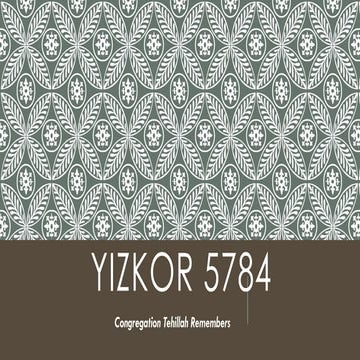 Yizkor Book of Remembrance for Yom Kippur 2023 | PPTX