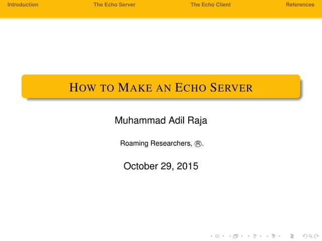 How to Make an Echo Server | PPT