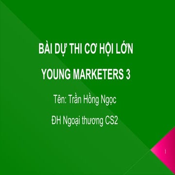 Young Marketers 3 - The Final Round + TRẦN HỒNG NGỌC