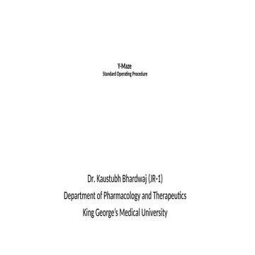 Y–Maze detailed SOP with both spontaneous and reward based alteration test