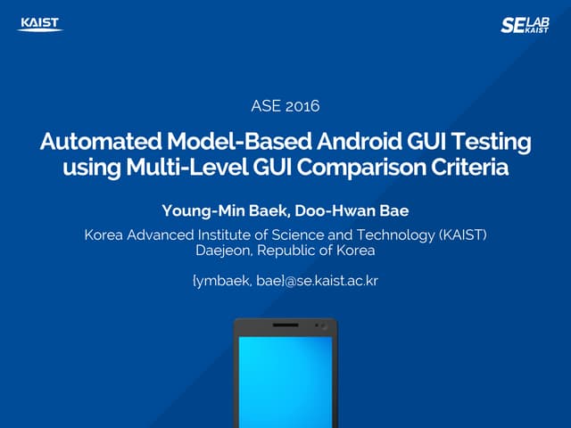 [Presentation] Automated Model-Base...