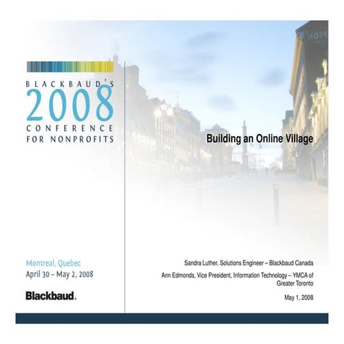 YMCA Of Greater Toronto Building An Online Village