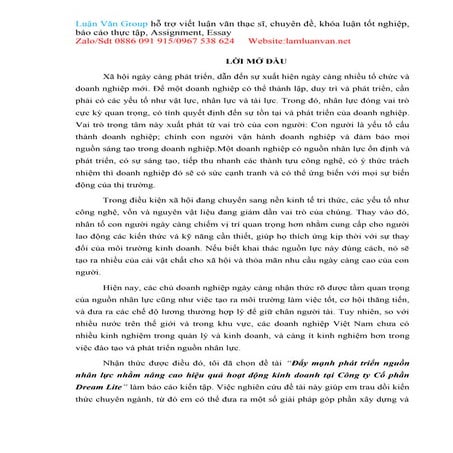 Đẩy mạnh phát triển nguồn nhân lực nhằm nâng cao hiệu quả hoạt động kinh doan...