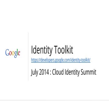 CIS14: Google's Identity Toolkit