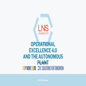 OE 4.0 and the Autonomous Plant