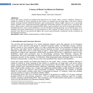 Causes of road accidents in pakista...