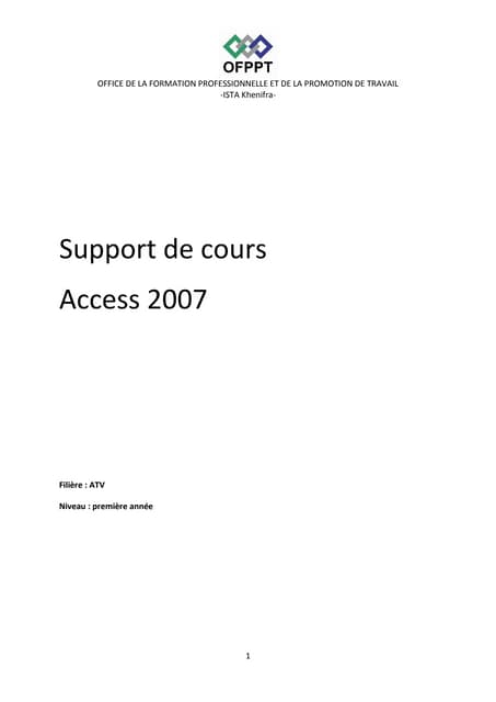 Support de cours ACCESS