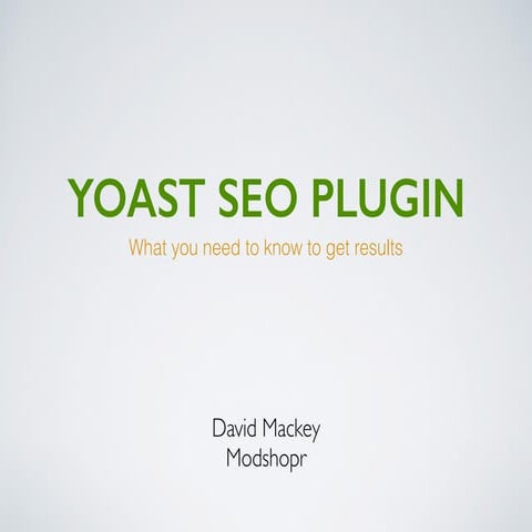 Yoast SEO WordPress Plugin