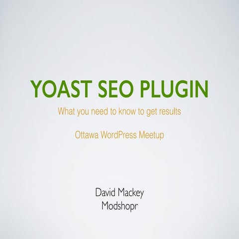 Yoast SEO on WordPress -  Nov 2016