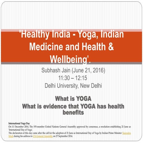 'Healthy India - Yoga, Indian Medicine and Health & Wellbeing'. 
