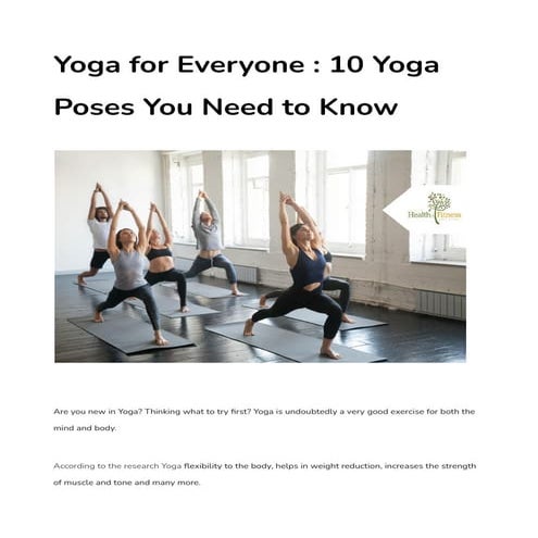 Yoga for everyone  10 yoga poses you need to know