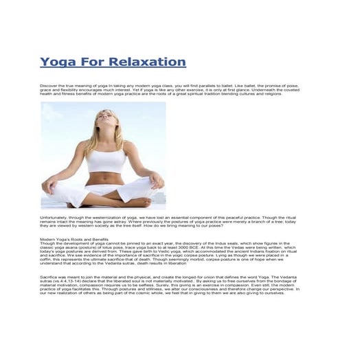 Yoga for relaxation