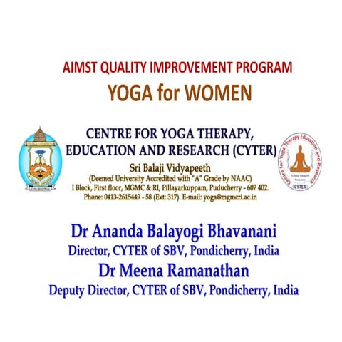 Yoga for women at AIMST