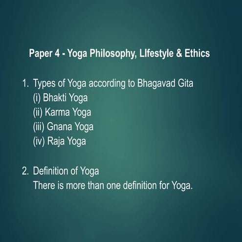 Yoga Philosophy, LIfestyle & Ethics EXAMINATION.pptx
