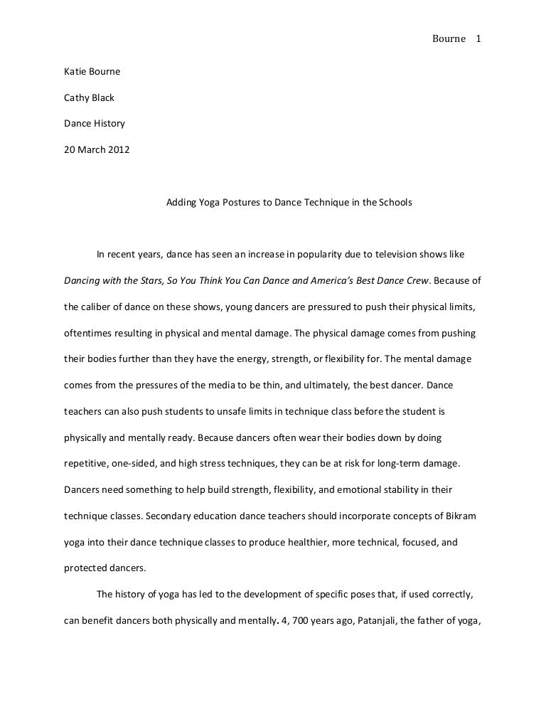 Research paper on dance history