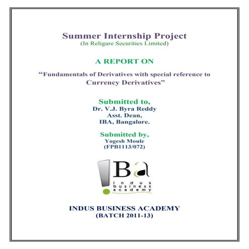 Currency derivatives