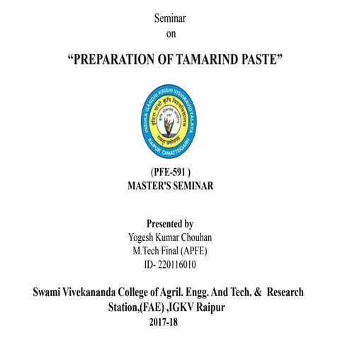 PREPARATION OF TAMARIND PASTE