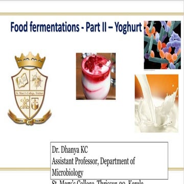 Yoghurt fermentation