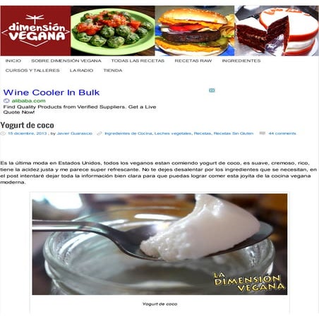 Yogurt de coco   la dimensión vegana