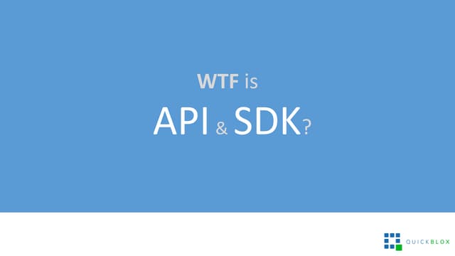 Wtf is API and SDK
