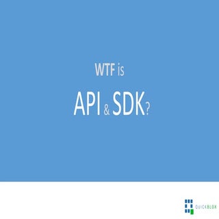 Wtf is API and SDK