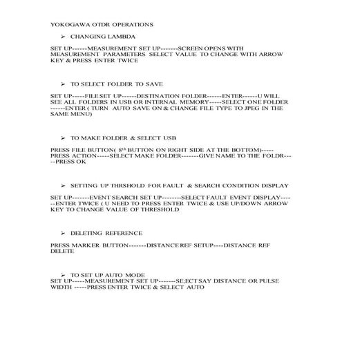 Yokogawa otdr operations