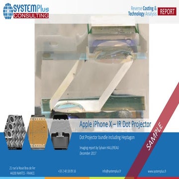 Apple iPhone X – Infrared Dot Projector 2017 teardown reverse costing report ...
