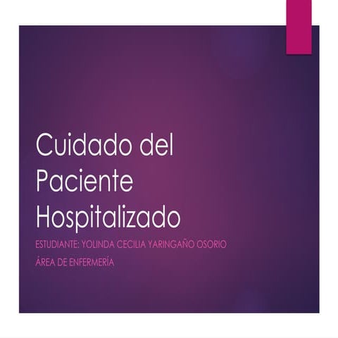 YOLINDA CUIDADO DEL PACIENTE.TRABAJO DE ESPECIALIDAD ENFERMERIA