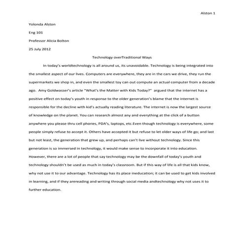 Yolonda alston research paper