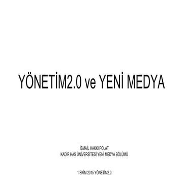 Yönetim2.0 ve yeni medya final