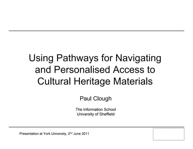PATHS presentation at York University