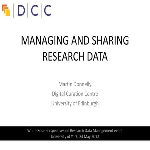 Managing and Sharing Research Data