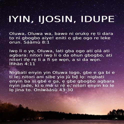 Yoruba Praise Worship Thanksgiving Tract | PDF