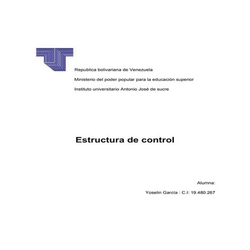 ESTRUCTURA DE CONTROLYoselyn garcia trabajo
