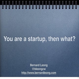 You are a startup, then what?