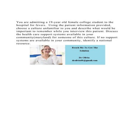 You are admitting a 19-year old female college student to the ho | PDF