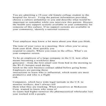 You are admitting a 19-year old female college student to the hosp.docx