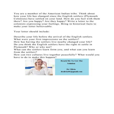 You are a member of the American Indian tribe. Think about how your .docx