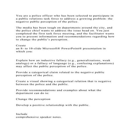 You are a police officer who has been selected to participate in a p.docx