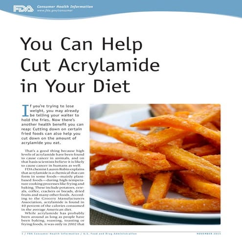 You can help cut acrylamide in your diet 1113