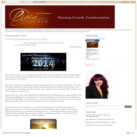 You can transform your life in 2014! | PDF