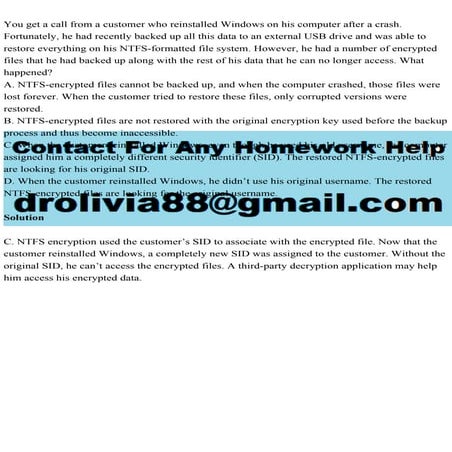 You get a call from a customer who reinstalled Windows on his comput.pdf